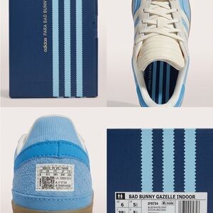 adidas Bad Bunny Gazelle Indoor Sneakers - Sky Blue & Cream